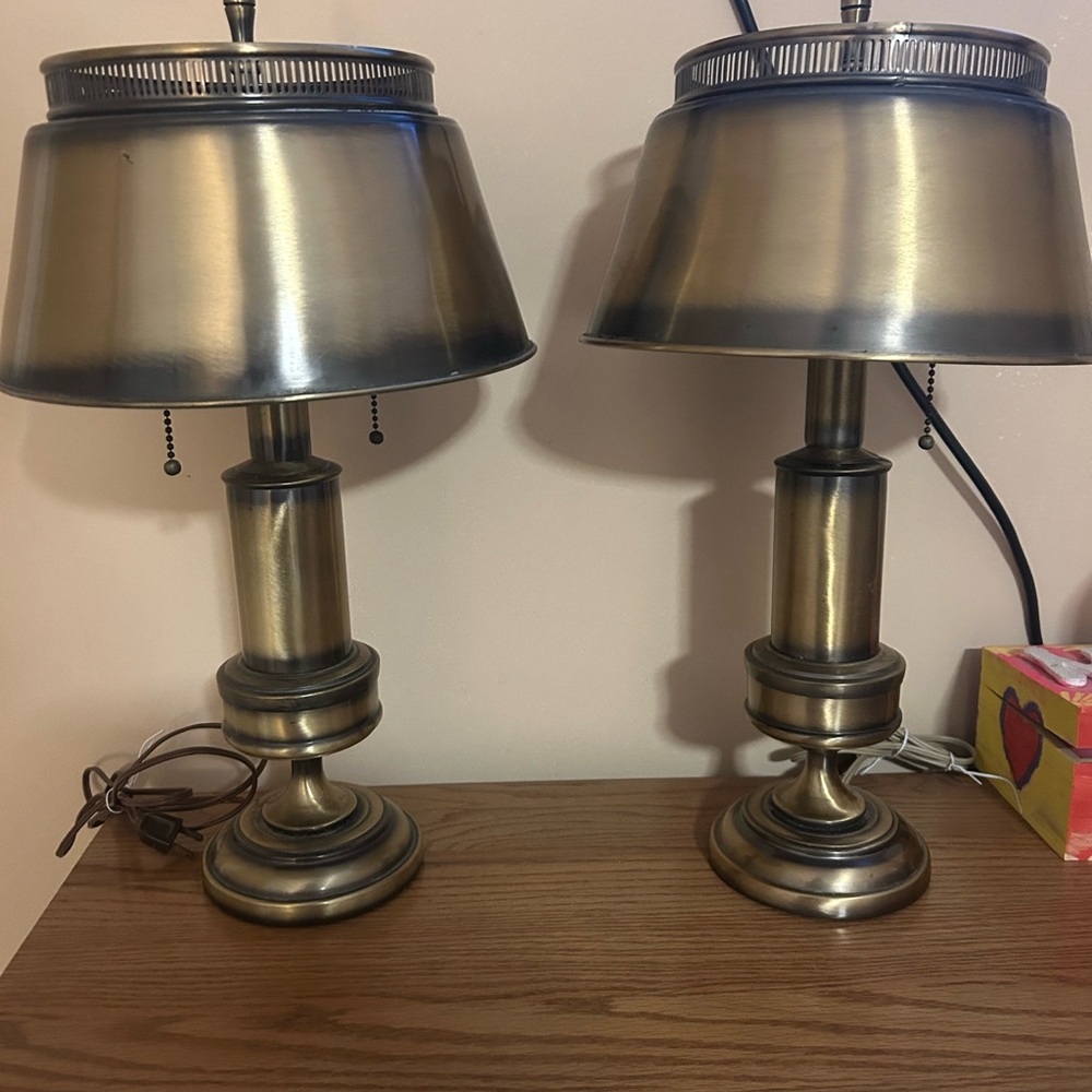 Vintage Brass Table Lamps Set